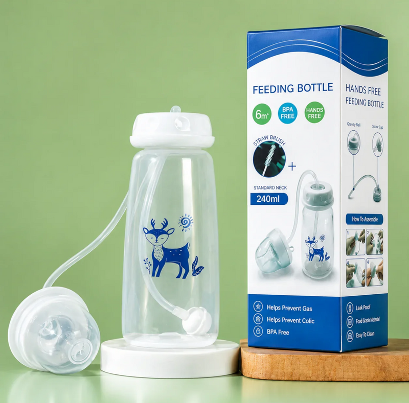 Hands-Free Baby Feeding Bottle