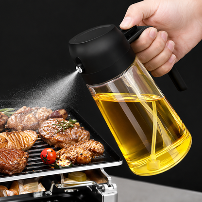 FLIXHOOK 2-in-1 Oil Sprayer & Dispenser, 500ml, Black, Pack of 1