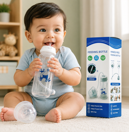 Hands-Free Baby Feeding Bottle